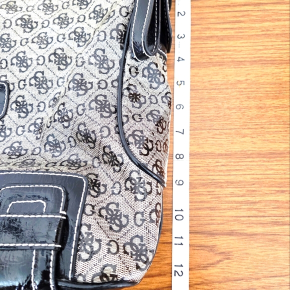 Guess Monogram Black and Gray Shoulder Bag - Picture 7 of 10